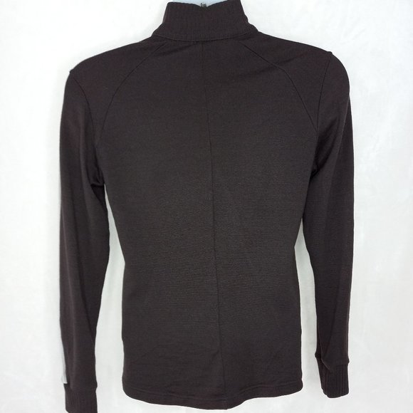 Icebreaker Merino Wool Brown Zip Neck Sweater (M) - Picture 2 of 9